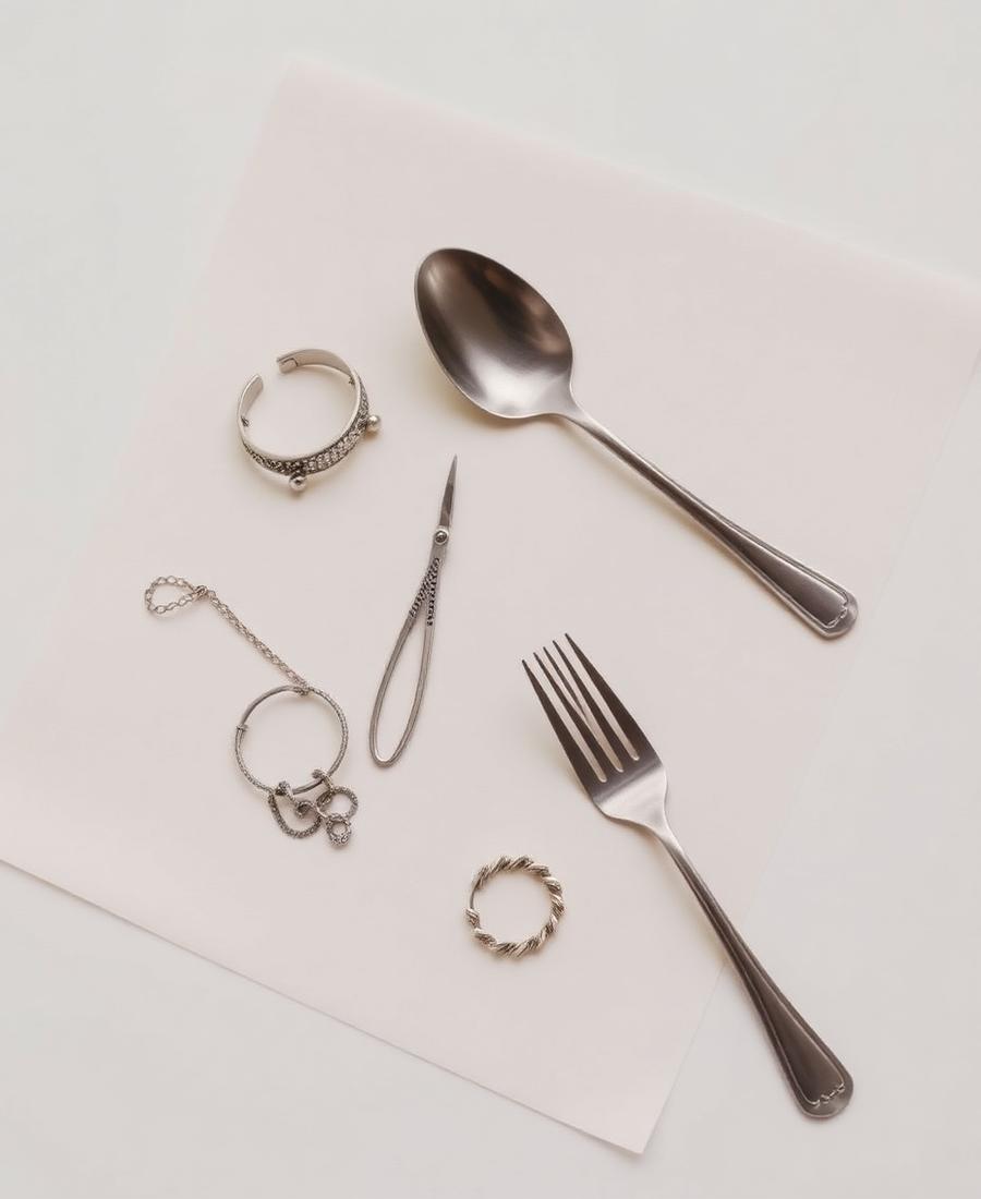 Earrings made from vintage cutlery